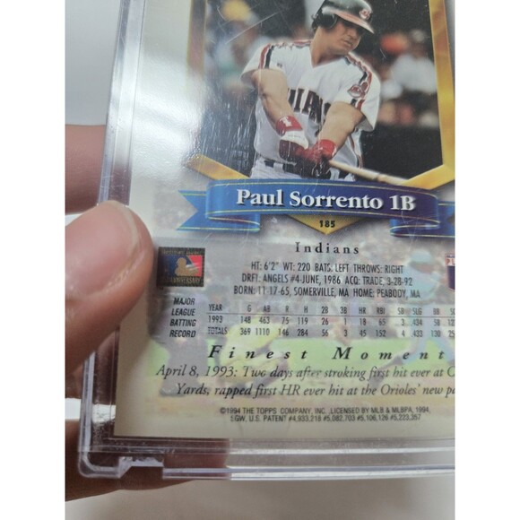 1994 Finest #185 Paul Sorrento - Picture 3 of 3